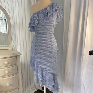 Song of Style Asymmetrical Ruffle Dress in Light Blue